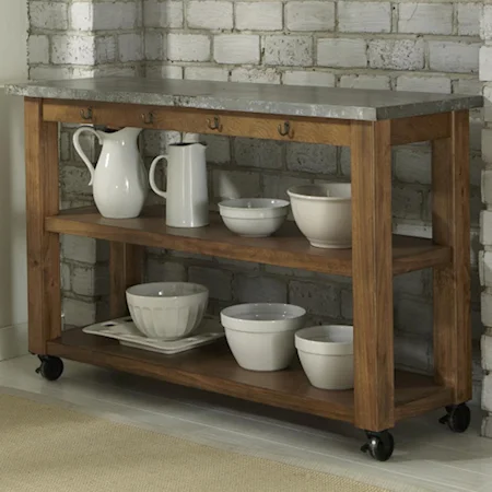 Kitchen Serving Table on Casters